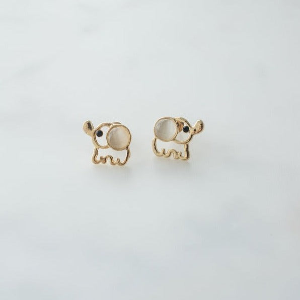 Gold Elephant Earrings