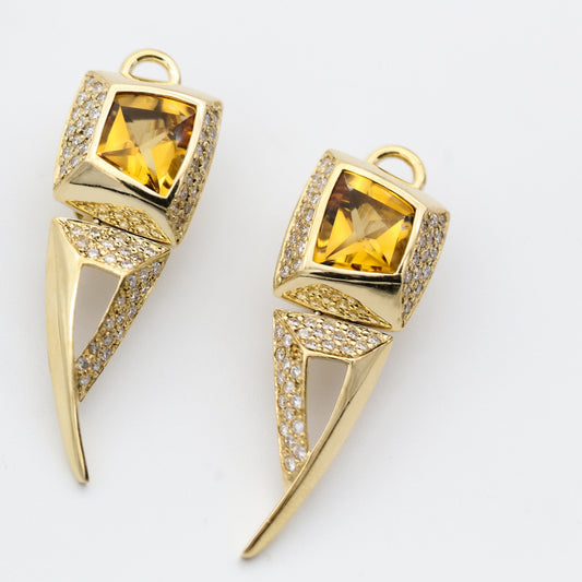 Stone-Studded Drop Earrings